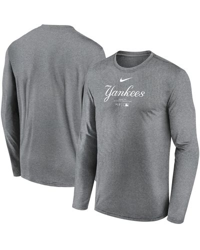 Nike Navy New York Yankees Authentic Collection Practice Performance Long Sleeve T-shirt - Gray