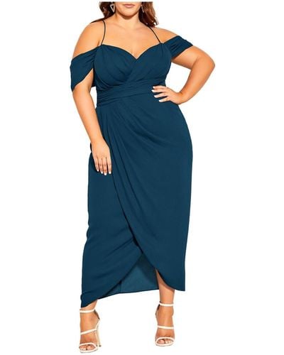 City Chic Plus Size Entwine Maxi Dress - Blue