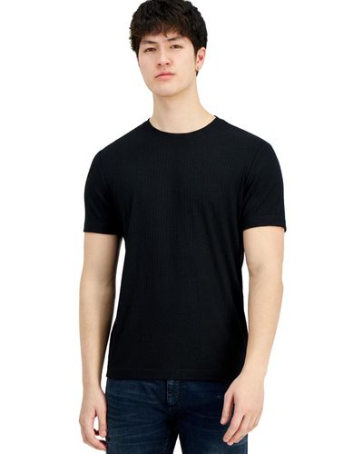 INC International Concepts Ribbed T-shirt - Black