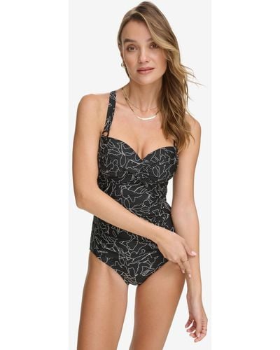 DKNY Twist-front One-piece Swimsuit - Multicolor