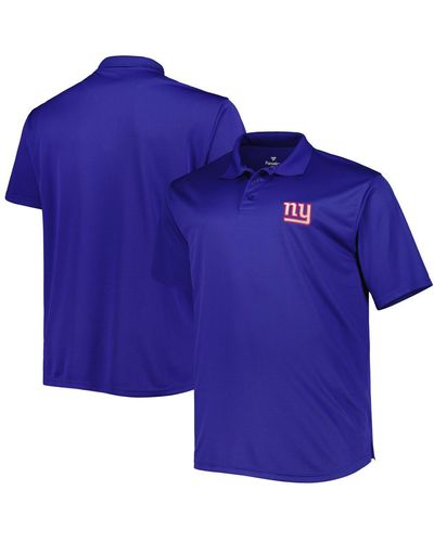 Fanatics New York Giants Big And Tall Birdseye Polo Shirt - Blue