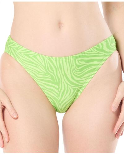 Michael Kors Michael Classic Animal-print Bikini Bottom - Green