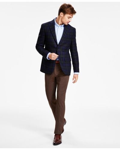 Tommy Hilfiger Modern-fit All Wool Sport Coats - Blue