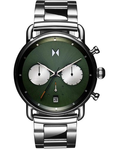 MVMT Blacktop Silver-tone Bracelet Watch 42mm - Green