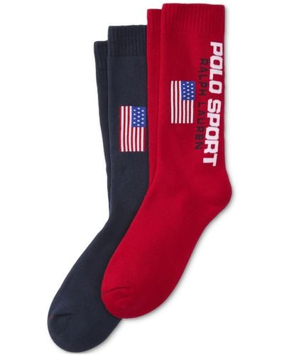 Polo Ralph Lauren Sport Crew Socks - Red