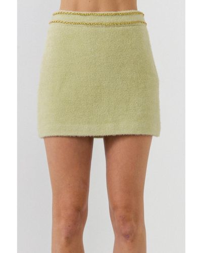 Endless Rose Chain-trimmed Mini Skirt - Green