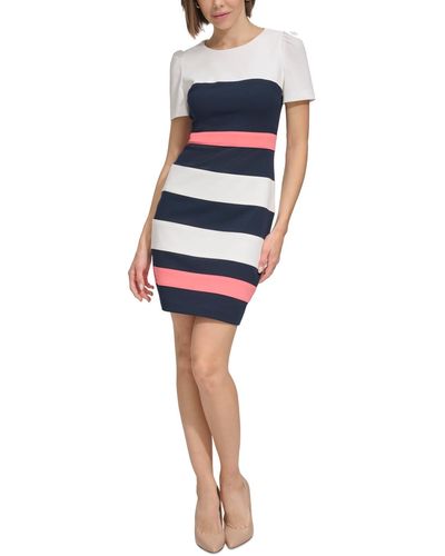 Tommy Hilfiger Colorblocked Scuba-crepe Dress - Blue