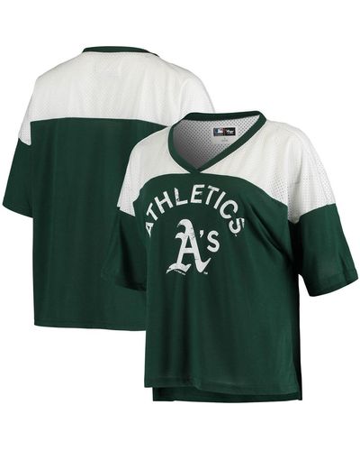 G-III 4Her by Carl Banks Oakland Athletics All World V-neck T-shirt - Green