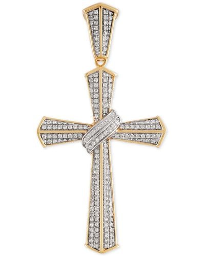 Macy's Diamond Cluster Cross Pendant (1/2 Ct. T.w. - White