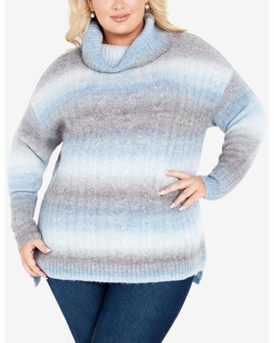 Avenue Plus Size Alana High Low Sweater - Blue