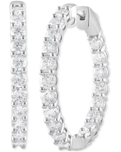 Badgley Mischka Lab Grown Diamond In & Out Small Hoop Earrings (3 Ct. T.w. - White