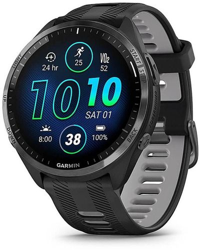 Garmin G Titanium Bezel Running Watch With Silicone Carbon Gray Strap Smart Watch