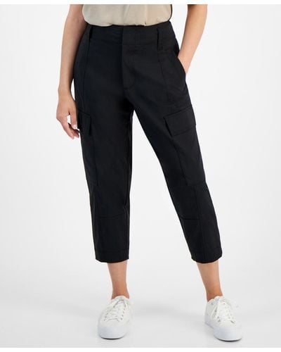 Calvin Klein Petite High-rise Cropped Cargo Pants - Black