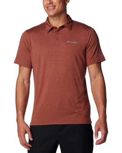 Columbia Carter Short Sleeve Performance Crest Polo - Red