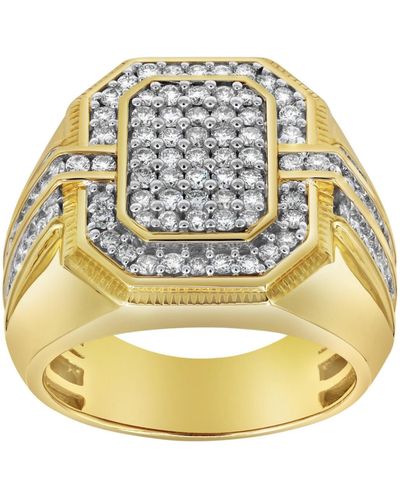 LuvMyJewelry Mvp Natural Certified Diamond 1.67 Cttw Round Cut 14k Gold Statement Ring - Metallic
