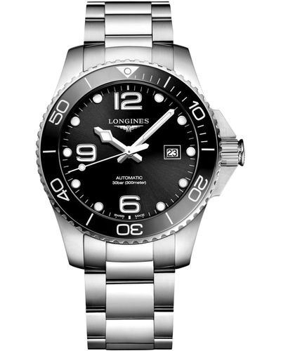 Longines Swiss Automatic Hydroconquest Stainless Steel Bracelet Watch 43mm - Metallic