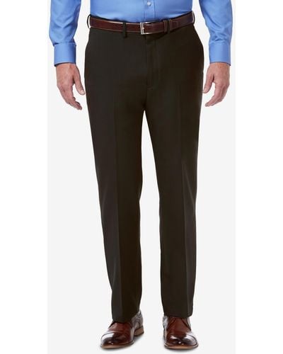 Haggar Premium Comfort Stretch Classic-fit Solid Flat Front Dress Pants - Brown