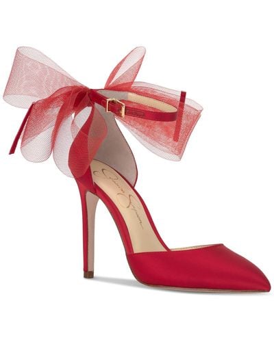 Jessica Simpson Phindies Bow Ankle-strap Pumps - Red