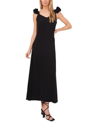 Vince Camuto Rouched-sleeve Callus Maxi Dress - Black