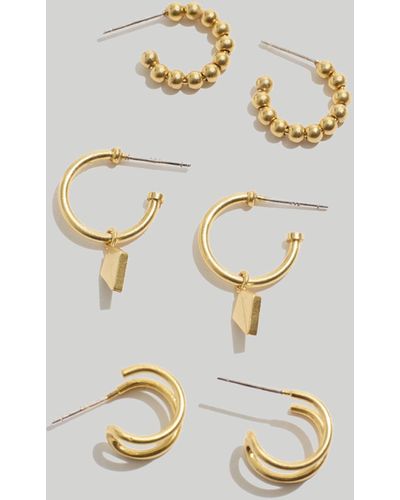 MW Three-pack Collector Hoop Earring Set - White