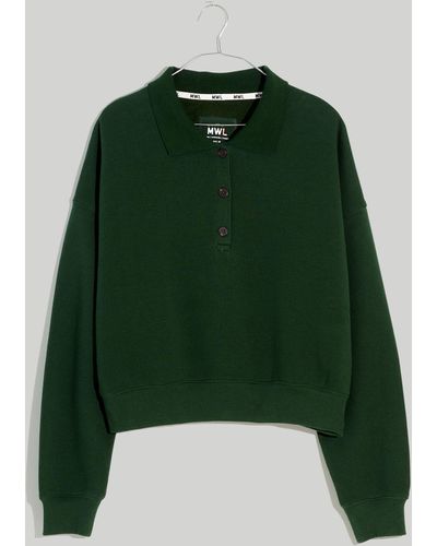 MW Plus L Betterterry Crop Polo Sweatshirt - Green