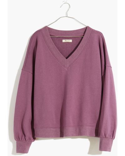 MW Plus Hemp-cotton V-neck Sweatshirt - Purple