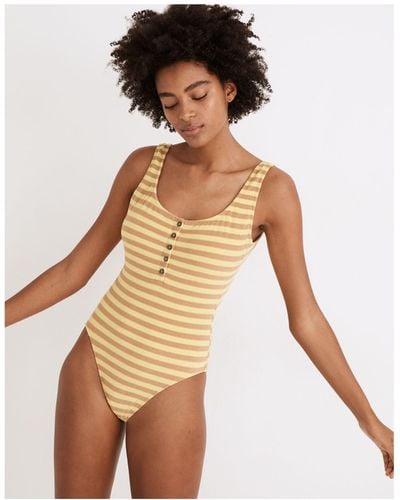 MW Madewell Striped Terry One-piece Swimsuit - White