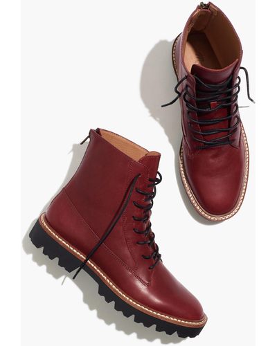 MW The Citywalk Lugsole Lace-up Boot - Red