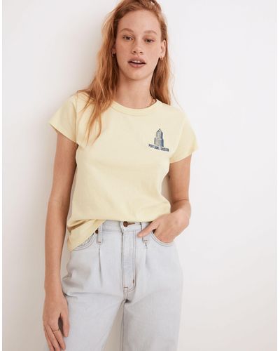 MW Madewell X Made Some Souvenirs Embroidered Perfect Vintage Tee - Multicolour