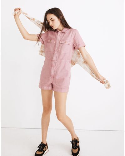 MW Garment-dyed Coverall Romper - Pink