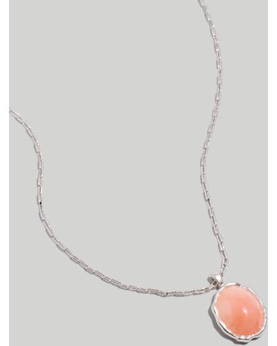 MW Coral Stone Pendant Necklace - Gray