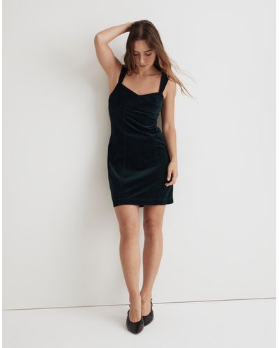 MW Corduroy Sweetheart Mini Dress - Black