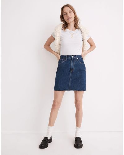 MW Denim High-waist Straight Mini Skirt - Blue