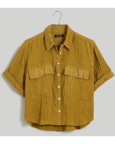 MW Crinkled Utility Button-up Shirt - Blue