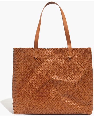 MW The Transport Tote: Woven Leather Edition - Brown