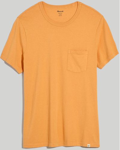 MW Garment-dyed Allday Crewneck Pocket Tee - Orange