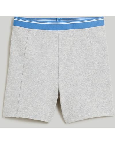 MW Knit Trimmed Biker Shorts - Blue