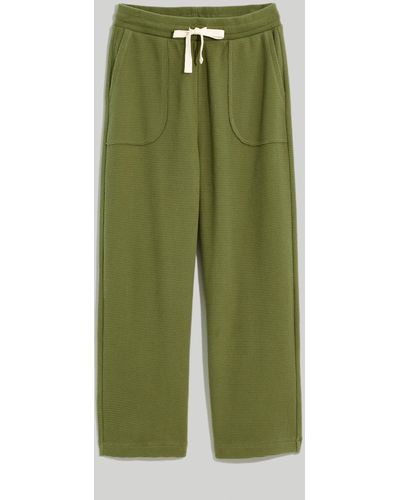 MW Textured Waffle Straight Sweatpants - Green