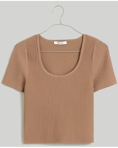 MW Ottoman Crop Sweater Tee - Brown