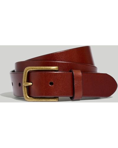 MW Thin Leather Belt - Brown