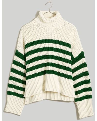 MW Wide Rib Turtleneck Sweater - Green