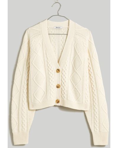 MW Cable-knit Crop Cardigan - Natural