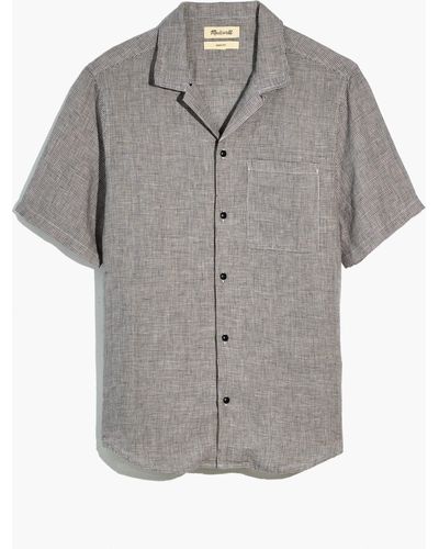 MW Linen Easy Short-sleeve Shirt - Grey