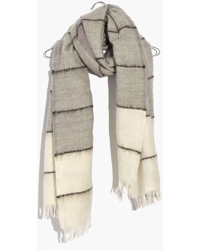 MW Brushed Plaid Scarf - Natural