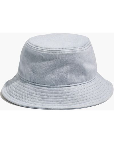 MW Denim Short-brimmed Bucket Hat - White