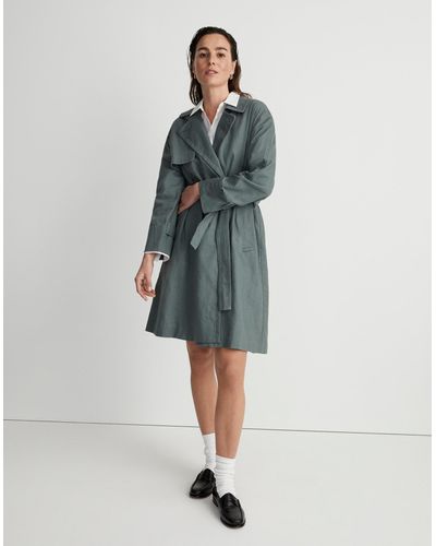 MW Textural Trench Coat - Blue