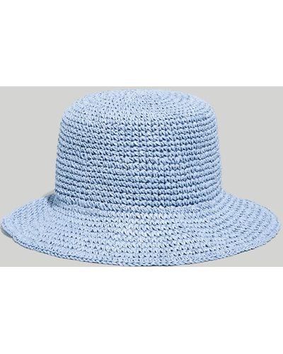 MW Straw Bucket Hat - Blue