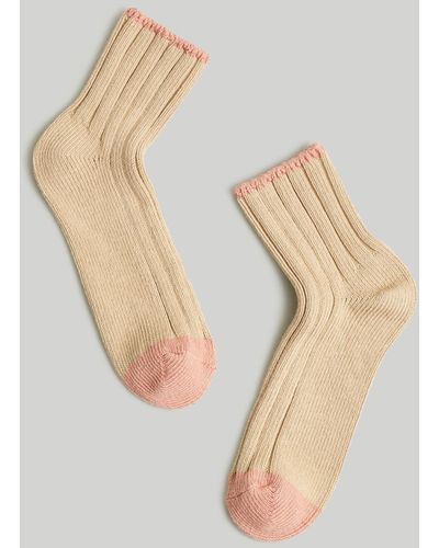 MW Ribbed Ankle Socks - White