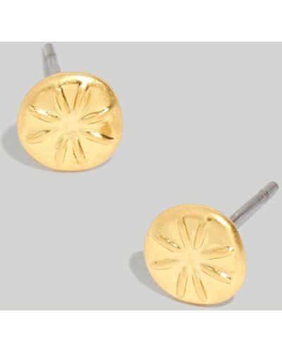 MW Etched Pinwheel Stud Earrings - Metallic