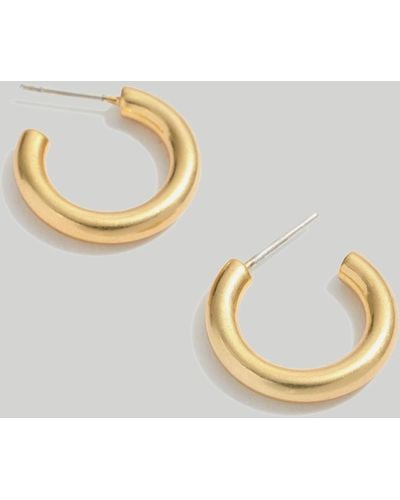 MW Chunky Small Hoop Earrings - Metallic